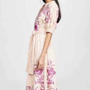 Misa Los Angeles Lusila Dress Dusty Rose Midi Dress, Small